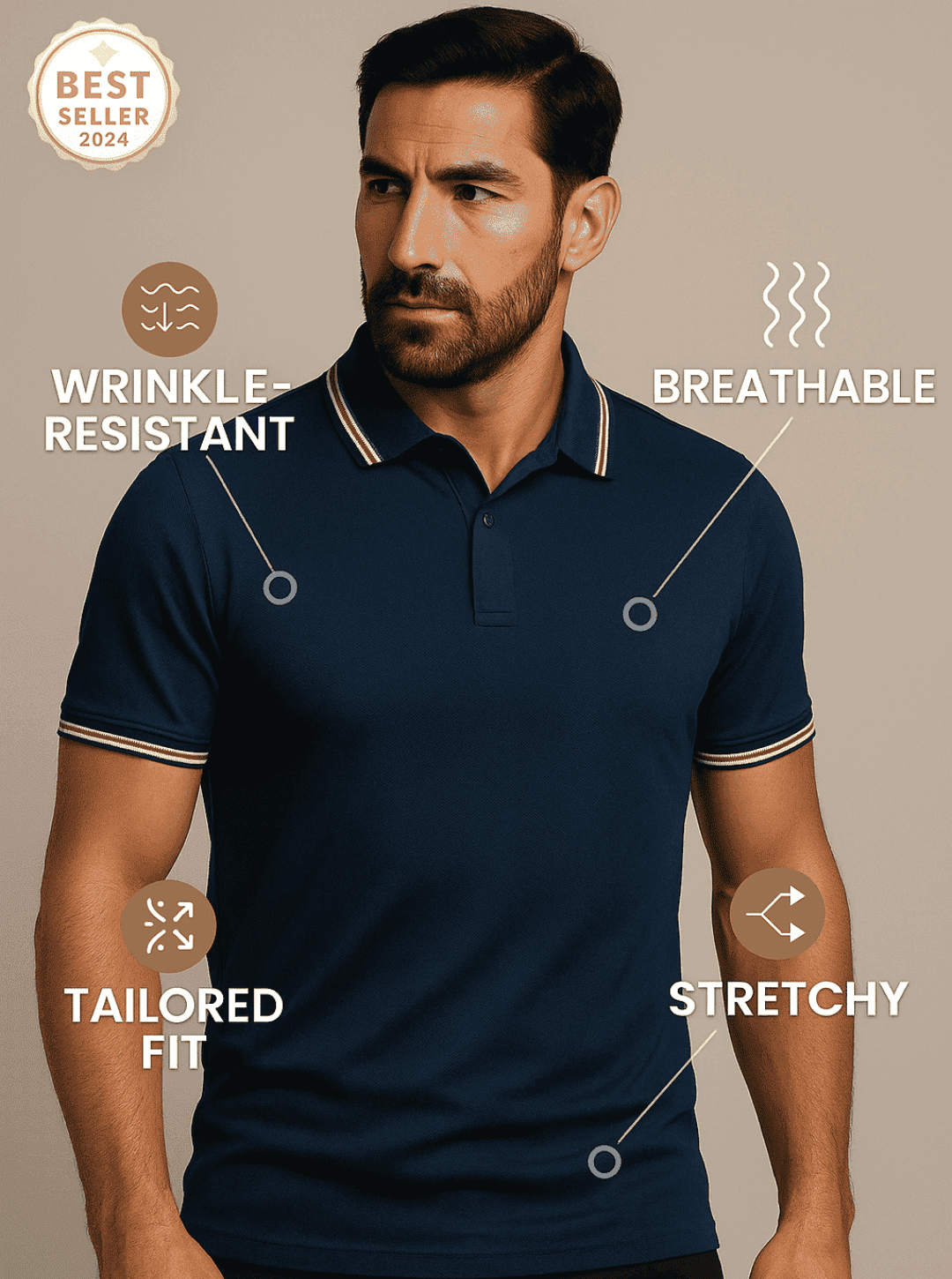 3-Pack Men’s T-Shirts – Crease-Resistant, Breathable, Maximum Comfort